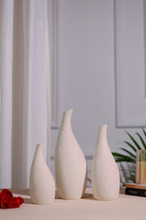 Alamkari India Ceramic Titlted Tall Vase set of 3